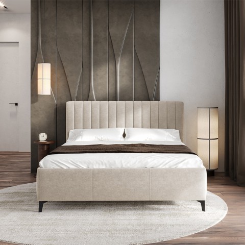 Łóżko MELODY COMFORTEO tapicerowane : Rozmiar - 160x200, Pojemnik - Z pojemnikiem, Tkanina - Wind 05