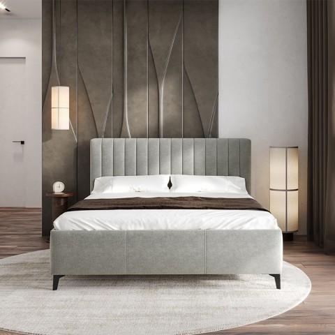 Łóżko MELODY COMFORTEO tapicerowane : Rozmiar - 160x200, Pojemnik - Z pojemnikiem, Tkanina - Wind 90