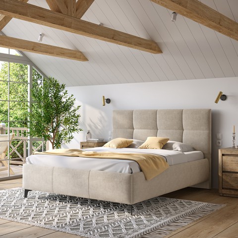 Łóżko OLIN COMFORTEO tapicerowane : Rozmiar - 160x200, Pojemnik - Z pojemnikiem, Tkanina - Wind 05