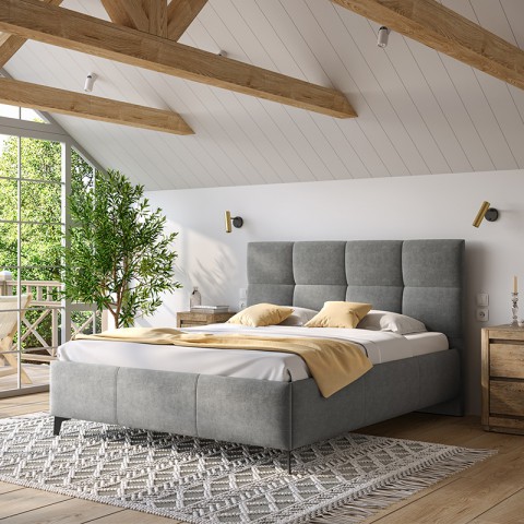 Łóżko OLIN COMFORTEO tapicerowane : Rozmiar - 160x200, Pojemnik - Z pojemnikiem, Tkanina - Wind 90