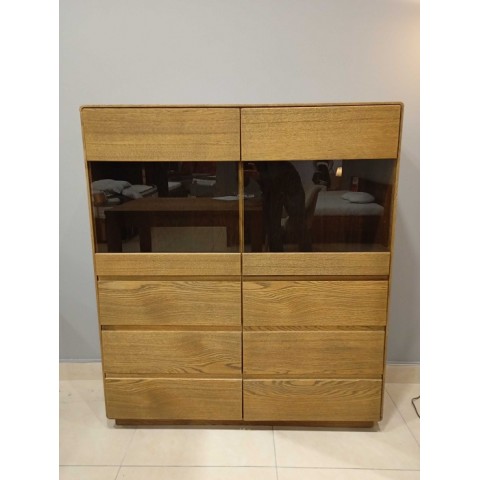 Witryna Dębowa do Salonu Atlanta Typ 48 - OUTLET : Rozmiar - 119,2x136,7x40,9