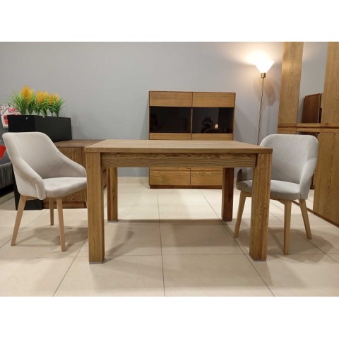 Stół rozkładany Dębowy 120 cm Typ 40 + 4 krzesła Toledo 2 beżowy, dąb miodowy - OUTLET : Rozmiar - 120/180x90x78 + 57x86x56