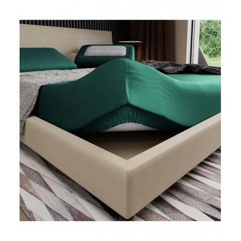 Prześcieradło satynowe PAN MATERAC 160x200 zielone - OUTLET : 160x200