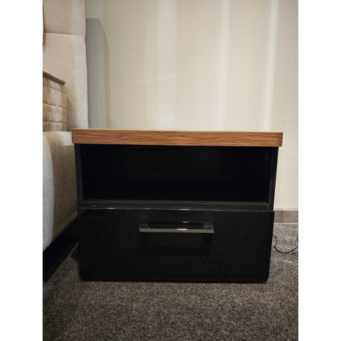 Szafka nocna TULUZA BLACK FORTE MEBLE - OUTLET : 55,5x44,4x43,4