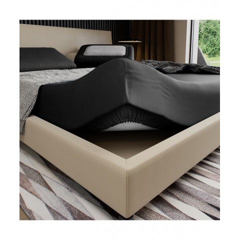 Prześcieradło satynowe PAN MATERAC 140x200 czarne - OUTLET : Kolor - Czarny, 140x200