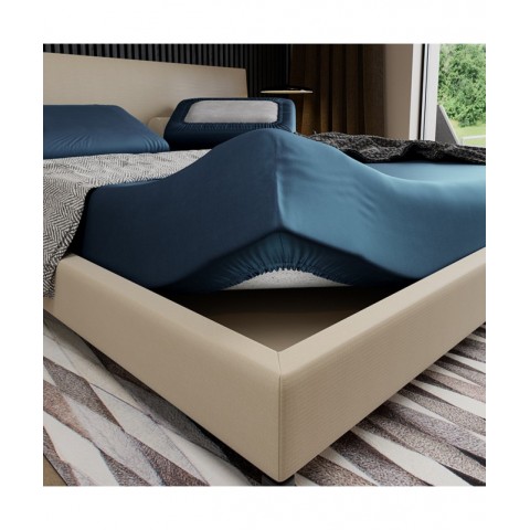 Prześcieradło satynowe PAN MATERAC 120x200 granatowe - OUTLET : Kolor - Granatowy, 120x200