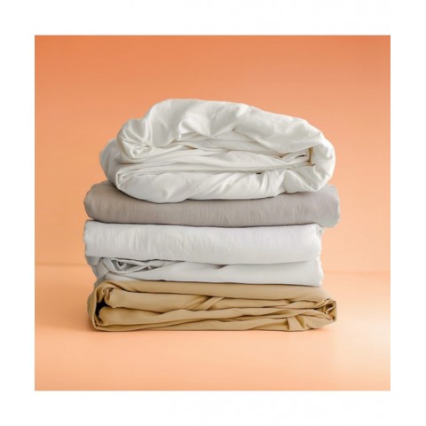 Prześcieradło TENCEL MOLLYFLEX 160x200x10 Ecru – OUTLET : Kolor - Ecru, 160x200