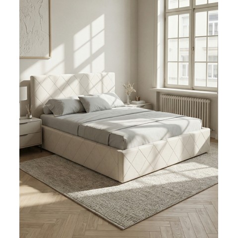 Łóżko ALESSIO BED DESIGN tapicerowane : Z pojemnikiem, 200x200, 