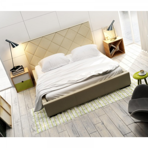 Łóżko QUADDRO CARO NEW DESIGN tapicerowane : Rozmiar - 160x200, Pojemnik - Bez pojemnika, Tkanina - Grupa III