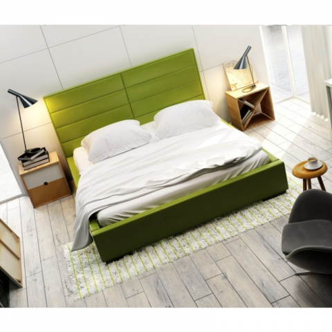 Łóżko QUADDRO DOUBLE NEW DESIGN tapicerowane : Rozmiar - 160x200, Tkanina - Grupa I, Pojemnik - Bez pojemnika