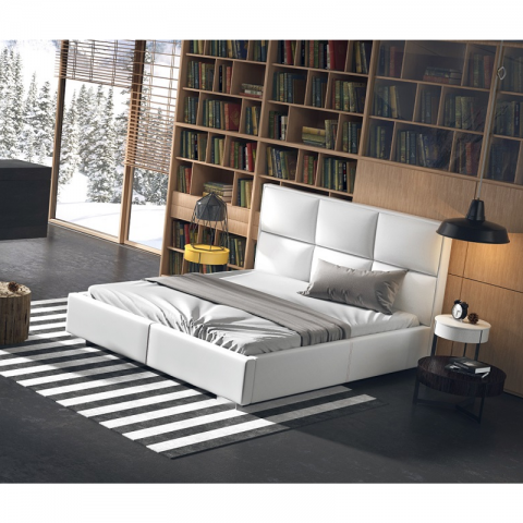 Łóżko QUADDRO PLUS NEW DESIGN tapicerowane : Rozmiar - 140x200, Tkanina - Grupa I, Pojemnik - Z pojemnikiem