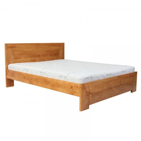 Łóżko LUND EKODOM drewniane : Rozmiar - 200x200, Szuflada - Cała długość łóżka, Kolor wybarwienia - Olcha biała
