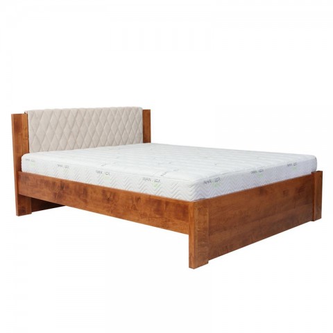 Łóżko MALMO EKODOM drewniane : Rozmiar - 200x200, Szuflada - Cała długość łóżka, Kolor wybarwienia - Ciemny Orzech