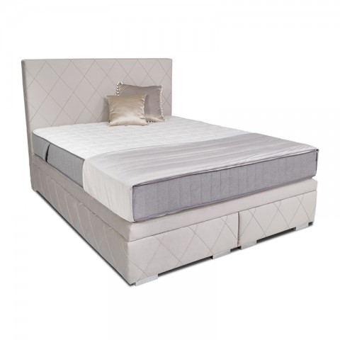 Łóżko ALESSIO BED DESIGN kontynentalne : Rozmiar - 200x200, Pojemnik - Z pojemnikiem, Tkanina - Grupa IV