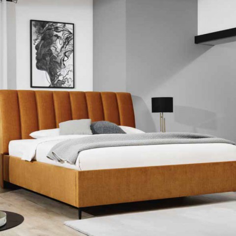 Łóżko MAYA H-100 NEW ELEGANCE tapicerowane : Tkanina - Grupa II, Rozmiar materaca - Materac 180x200, Pojemnik - Bez pojemnika