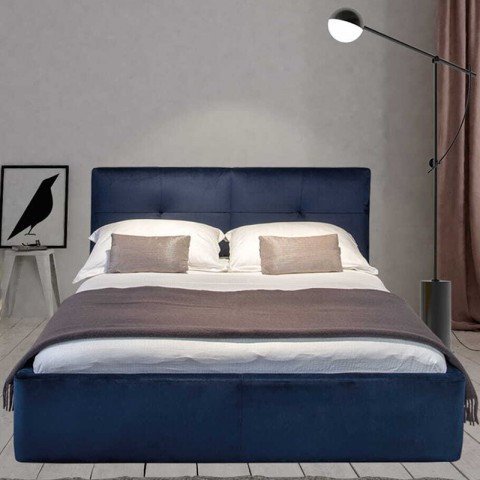 Łóżko VILANO MEBI tapicerowane : Rozmiar materaca - Materac 160x200, Pojemnik - Z pojemnikiem, Tkanina - Monolith 85