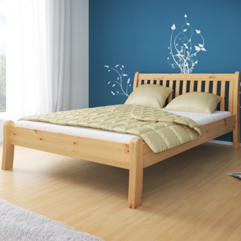Podwójne łóżka Tonja Tartka Meble drewniane w wybarwieniu sosna bez szuflady