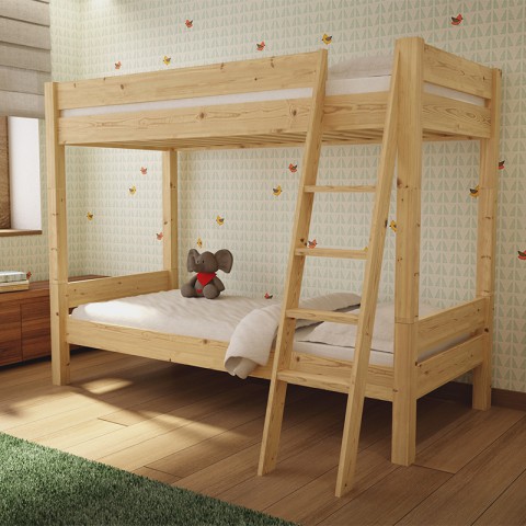 Łóżko piętrowe LEO F50 TARTAK MEBLE drewniane w wybarwieniu sosna