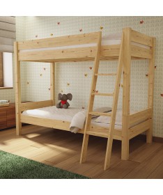 Łóżko piętrowe LEO F50 TARTAK MEBLE drewniane w wybarwieniu sosna