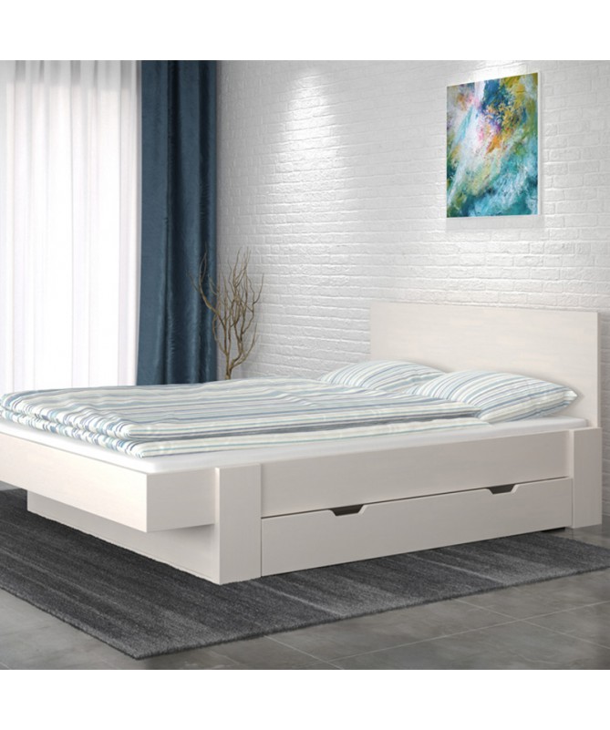 Łóżko VIGO TARTAK MEBLE drewniane w kolorze białym