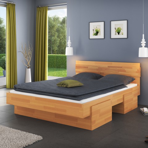 Łóżko TOLEDO TARTAK MEBLE drewniane w wybarwieniu buk