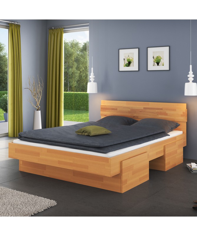 Łóżko TOLEDO TARTAK MEBLE drewniane w wybarwieniu buk