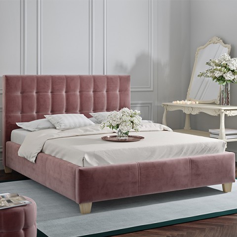 Łóżko DOLORES COMFORTEO tapicerowane : Rozmiar - 140x200, Pojemnik - Z pojemnikiem, Tkanina - Grupa III, Wysokość wezgłowia - 106 cm