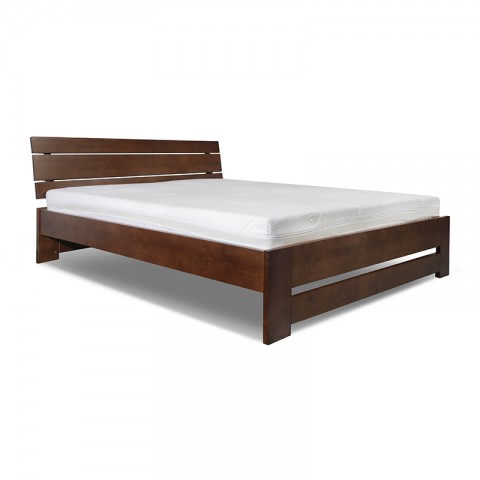 Łóżko HALDEN EKODOM drewniane : Rozmiar - 100x200, Kolor wybarwienia - Ciemny Orzech, Szuflada - Brak