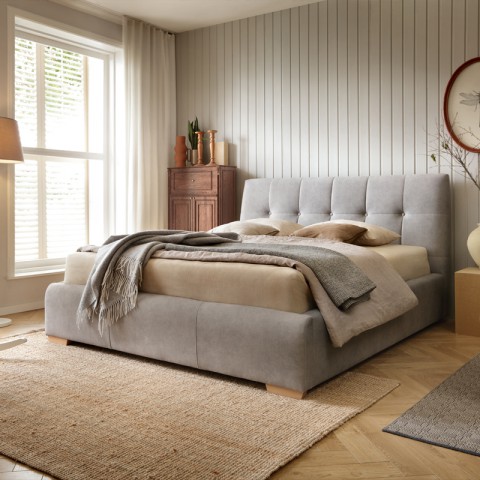 Łóżko ASTON COMFORTEO tapicerowane : Rozmiar - 100x200, Pojemnik - Bez pojemnika, Tkanina - Grupa III, Wysokość wezgłowia - 106 cm
