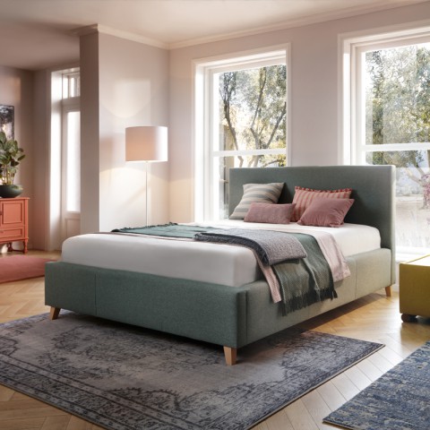 Łóżko BASIC COMFORTEO tapicerowane : Rozmiar - 140x200, Pojemnik - Z pojemnikiem, Tkanina - Grupa V, Wysokość wezgłowia - 120 cm
