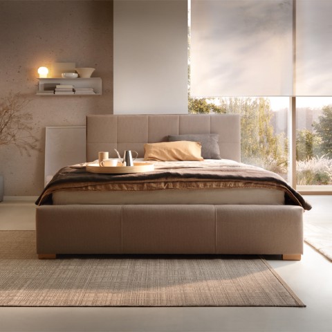 Łóżko CORTINA COMFORTEO tapicerowane : Rozmiar - 120x200, Pojemnik - Z pojemnikiem, Tkanina - Grupa V, Wysokość wezgłowia - 86 cm