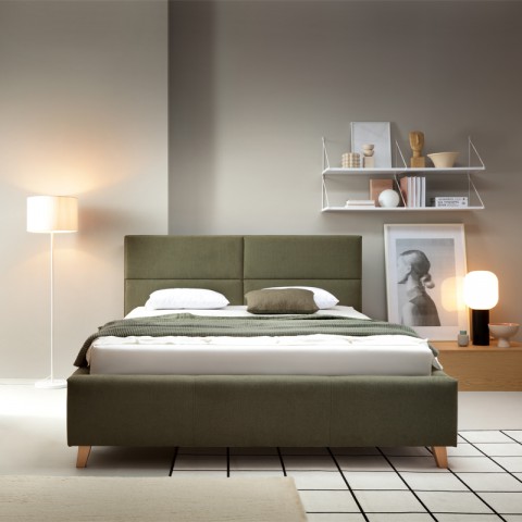 Łóżko MIKE COMFORTEO tapicerowane : Rozmiar - 160x200, Tkanina - Grupa II, Pojemnik - Bez pojemnika, Wysokość wezgłowia - 120 cm