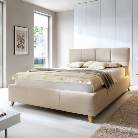Łóżko SARA COMFORTEO tapicerowane : Rozmiar - 100x200, Pojemnik - Bez pojemnika, Tkanina - Grupa III, Wysokość wezgłowia - 120 cm