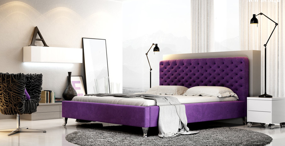 sypialnia w stylu glamour