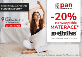 Rabaty na materace Mollyflex, darmowe porady fizjoterapeuty w salonach Pan Materac w Lublinie