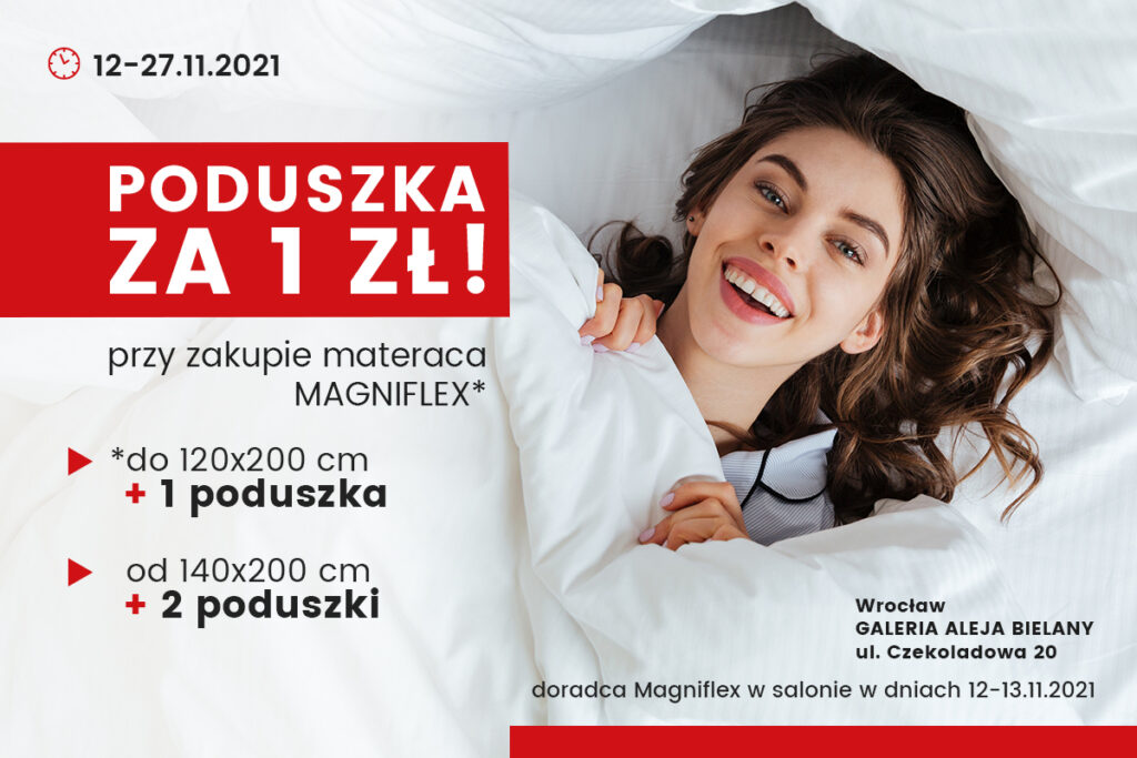 Poduszka za 1 zł do materacy Magniflex