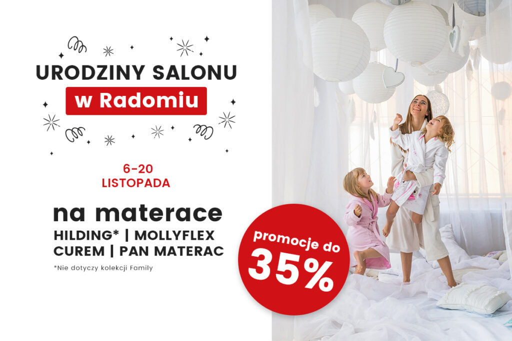 Urodziny salonu Pan Materac w Radomiu - promocje i rabaty