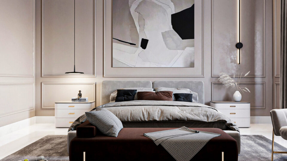 sypialnia modern classic - aranżacja sypialni w stylu modern classic