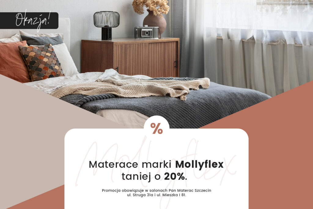 promocje na materace mollyflex w salonach Pan Materac w Szczecinie