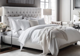 sypialnia z łóżkiem tapicerowanym