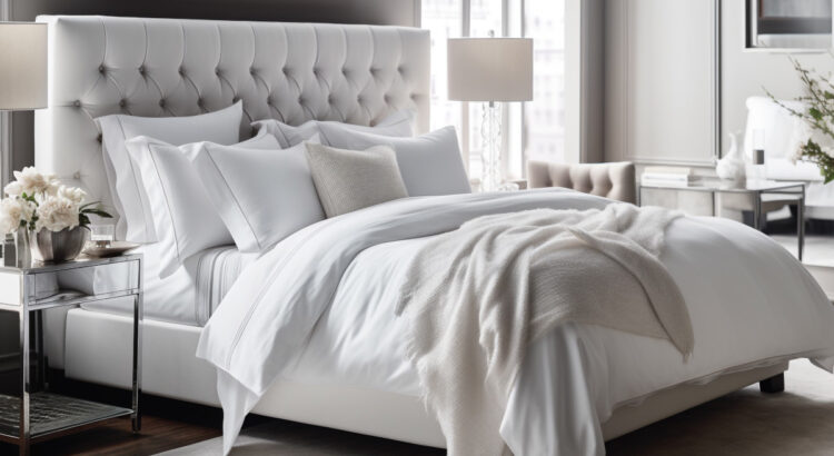 sypialnia z łóżkiem tapicerowanym