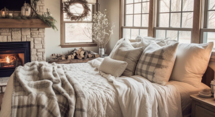 pościel na zimę - aranżacja sypialni na zimę