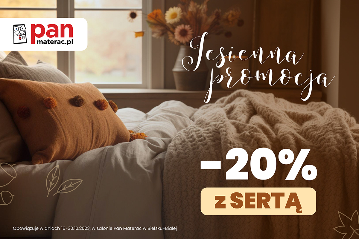 Promocja na materace Serta - rabaty 20% na wszystkie materace Serta