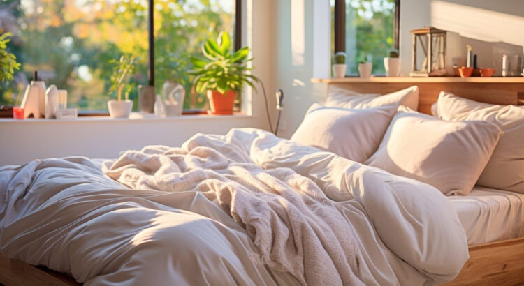 jak zwiększyć żywotność materaca - aranżacja sypialni z materacem w drewnianym łóżku