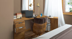 biuro w sypialni - stylowe biurko w sypialni