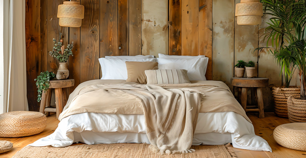 aranżacja sypialni w stylu rustykalnym