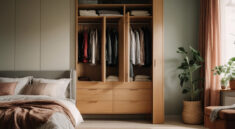 garderoba czy szafa w sypialni - aranżacja sypialni z łóżkiem i szafą