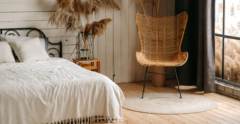 sypialnia scandi boho - aranżacja sypialni scandi boho