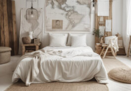 sypialnia w stylu scandi boho - aranżacja sypialni w połączonym stylu skandynawskim i boho