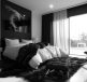 sypialnia czarno biała